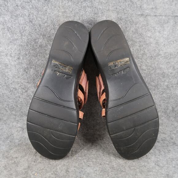 Clarks Shoes Womens 10 Sandals Bendables Leather Adjustable Straps Wedge Comfort - Picture 9 of 11